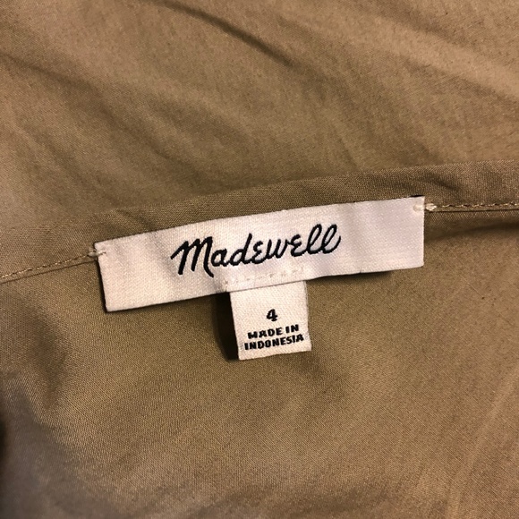 Madewell Khaki Cold Shoulder Ruffle Dress - Picture 8 of 8